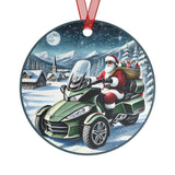 Can-Am Spyder Santa Aluminum Christmas Ornament