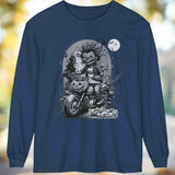 Halloween Biker Long Sleeve Crew Neck TShirt