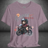 Sassy Motorcycle Girl Crew Neck TShirt