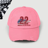 22 a Day American Veteran Distressed Dad Hat