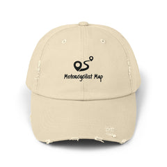 Motorcyclist Map Unisex Distressed Cap