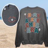 In My Biker Chic Era Retro Crew Neck Sweatshirt