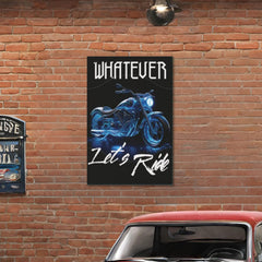 Neon Motorcycle Cruiser Metal Poster