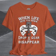 Motorcycle Skull and Piston Crew Neck TShirt