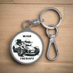 Wind Therapy Can-Am Spyder Motorcycle Acrylic Keychain | White