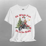 Mrs. Santa Biker "Oh What Fun" Christmas TShirt