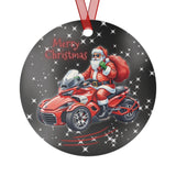 Can-Am Spyder Santa Starry Night Aluminum Christmas Ornament