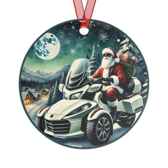 Can-Am Spyder Santa Aluminum Christmas Ornament