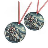 Can-Am Spyder Santa Aluminum Christmas Ornament