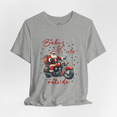 Biker Santa Christmas Crew Neck TShirt