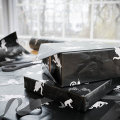 Motocross Dirt Bike Gift Wrap - Black Action Design