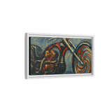 Chopper Motorcycle Framed Canvas Print