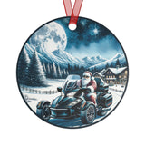 Can-Am Spyder Santa Aluminum Christmas Ornament