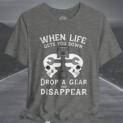 Motorcycle Skull and Piston Crew Neck TShirt