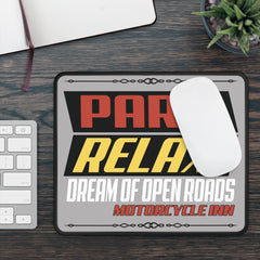 Motorcycle Inn Mouse Pad - Park. Relax. Dream.