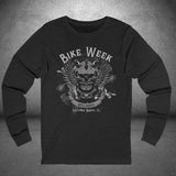 Daytona Bike Week 2025 Bearded Winged Skull Long Sleeve Crew Neck TShirt