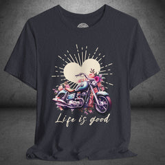 Ladies Boho Vintage Motorcycle Crew Neck TShirt