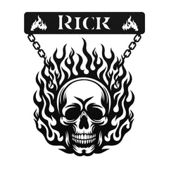 Flaming Skull Customized Steel Wall Art