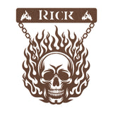 Flaming Skull Customized Steel Wall Art