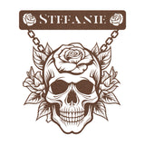 Skull and Rose Customized Steel Wall Art