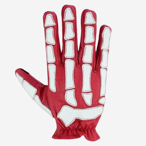 Red and white glove on a white background