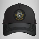 Lady Rider Skull & Gold Roses Printed Motorcycle Patch