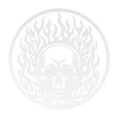 Flaming Skull Metal Wall Decor