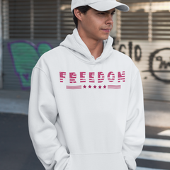 USA Flag Style Freedom Pullover Hoodie