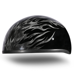 Motorcycle Graphic Half Face Helmet | Ignite Grey Flames