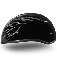 Motorcycle Graphic Half Face Helmet | Ignite Grey Flames