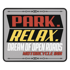Motorcycle Inn Mouse Pad - Park. Relax. Dream.