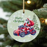 Can-Am Spyder Biker Santa Christmas Ornament