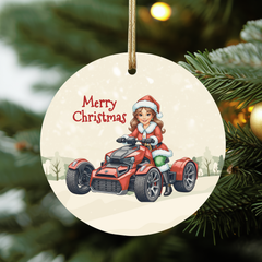 Mrs. Claus Can-Am Ryker Christmas Ornament