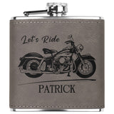 Motorcycle Themed Customized Laser Engraved Flask 6oz