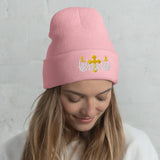 Wheels Down Embroidered Motorcycle Cuffed Beanie