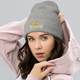 Wheels Down Embroidered Motorcycle Cuffed Beanie