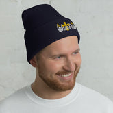 Wheels Down Embroidered Motorcycle Cuffed Beanie