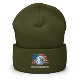Motorcyclist Map Embroidered Cuffed Beanie