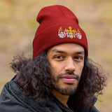 Wheels Down Embroidered Motorcycle Cuffed Beanie