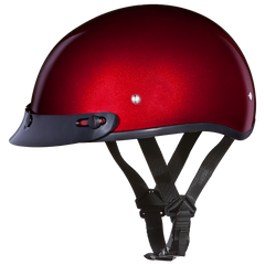 Motorcycle Beanie Style Half Helmet | Black Cherry