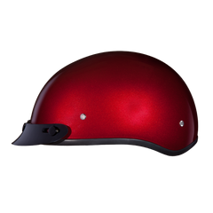 Motorcycle Beanie Style Half Helmet | Black Cherry