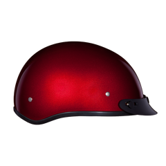 Motorcycle Beanie Style Half Helmet | Black Cherry