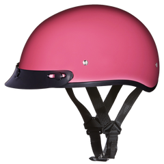 Motorcycle Beanie Style Half Helmet | Hi-Gloss Pink