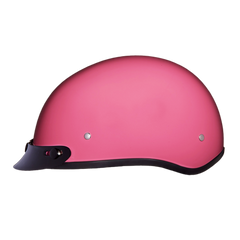 Motorcycle Beanie Style Half Helmet | Hi-Gloss Pink