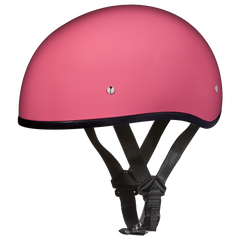 Motorcycle Beanie Style Half Helmet without Visor | Hi-Gloss Pink