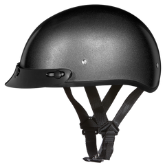 Motorcycle Beanie Style Half Helmet | Gun Metal Grey Metallic