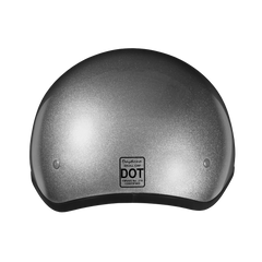 Motorcycle Beanie Style Half Helmet | Silver Metallic