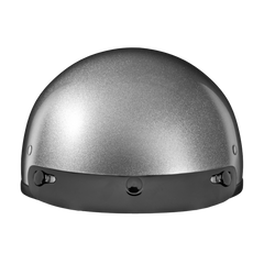 Motorcycle Beanie Style Half Helmet | Silver Metallic