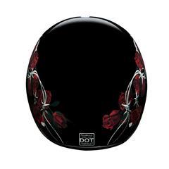 Motorcycle Graphic Half Face Helmet | Barbed Roses