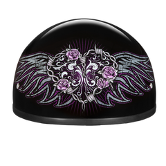 Motorcycle Graphic Half Face Helmet | Barbed Wire Heart